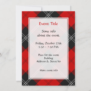 Convite Clan Ramsay Red Tartan