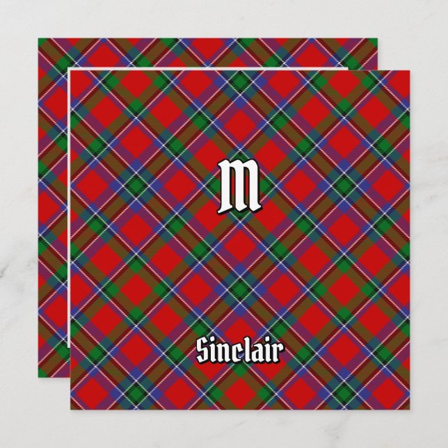 Convite Clan Sinclair Tartan (Frente/Verso)