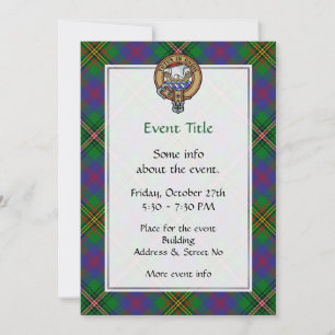 Convite Clan Wood Crest sobre Tartan