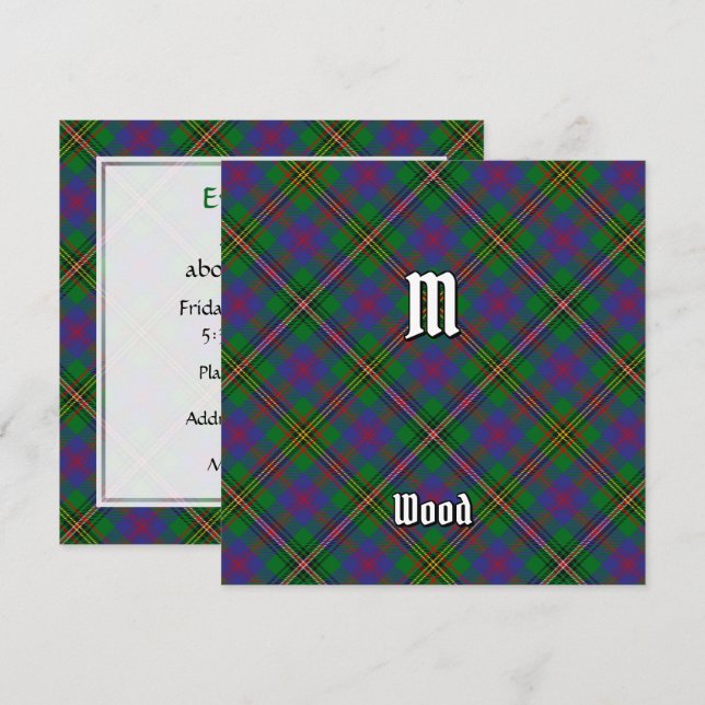 Convite Clan Wood Tartan (Frente/Verso)