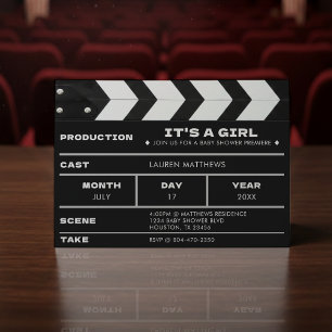 Convite Clapboard de Filme de Bebê Chamada