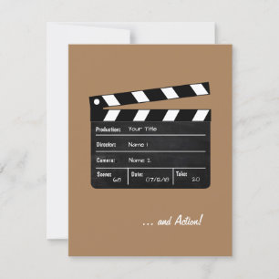 Convite Clapperboard com texto customizável