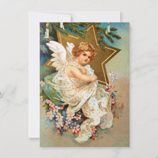 Convite Clapsaddle: Anjo do Natal (Frente)