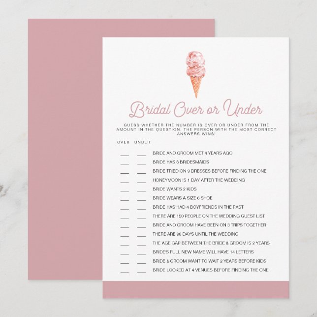 Convite CLARA Retro Blush Sob Jogo De Chá de panela (Frente/Verso)