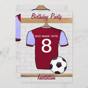 Convite Claret e festa de aniversário azul do jérsei de