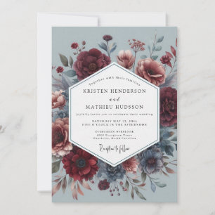 Convite Claret Flor de Casamento Mestre Holandês