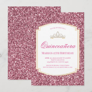 Convite Clareza rosa Quinceañera