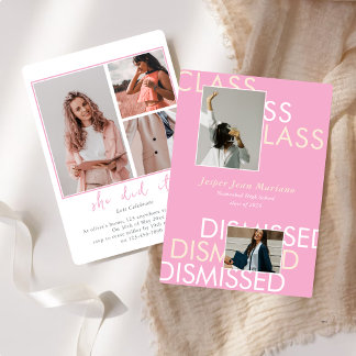 Convite Class Dismissed 2026 Photo Minimal Graduation 