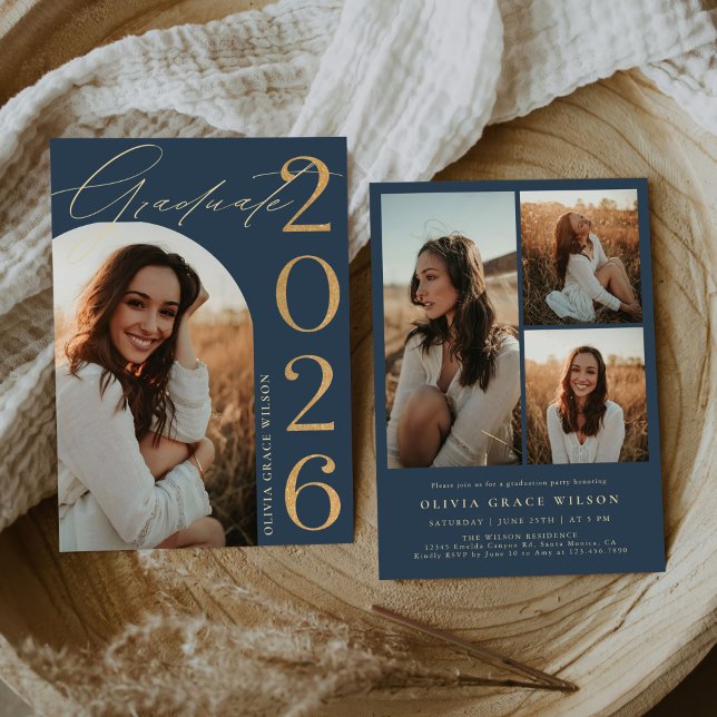 Convite Class of 2026 Arch Photo Graduation Party (Criador carregado)