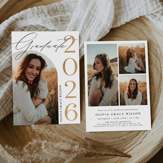 Convite Class of 2026 Arch Photo Graduation Party (Criador carregado)