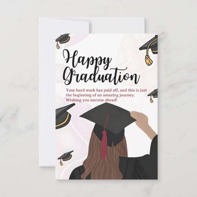 Convite Class of 2026 Female Graduate Congratulations Card (Frente)