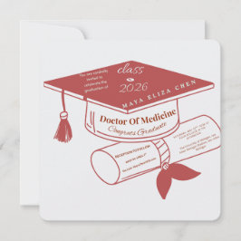 Convite Class of 2026 Graduation Party Invitation | Doctor