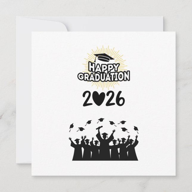 Convite Class of 2026 Happy Graduation - Minimalist  (Frente)