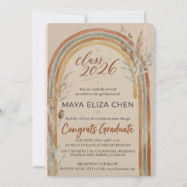 Convite Class of 2026 Minimalist Arch Invitation