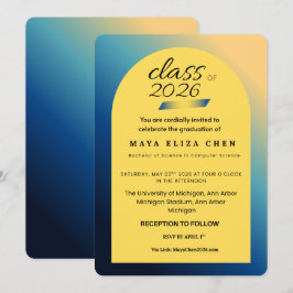 Convite Class of 2026 Modern Arch Graduation Party Invitat