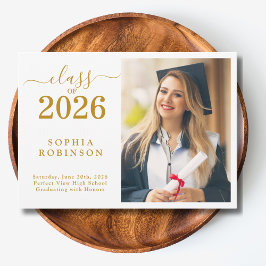 Convite Class of 2026 Photo Modern Graduation Announcement
