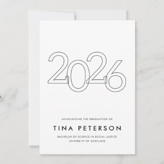 Convite Class of 2026 Simple Graduation Announcement