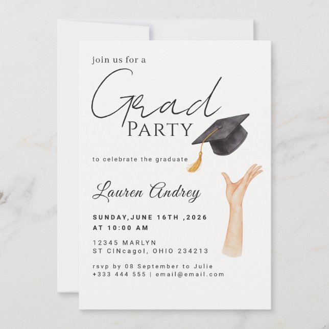 Convite Class of 2027 Graduation Party Invite (Frente)