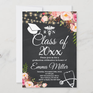 Convite Classe 20XX - Graduação Elegante na Escola de Enfe