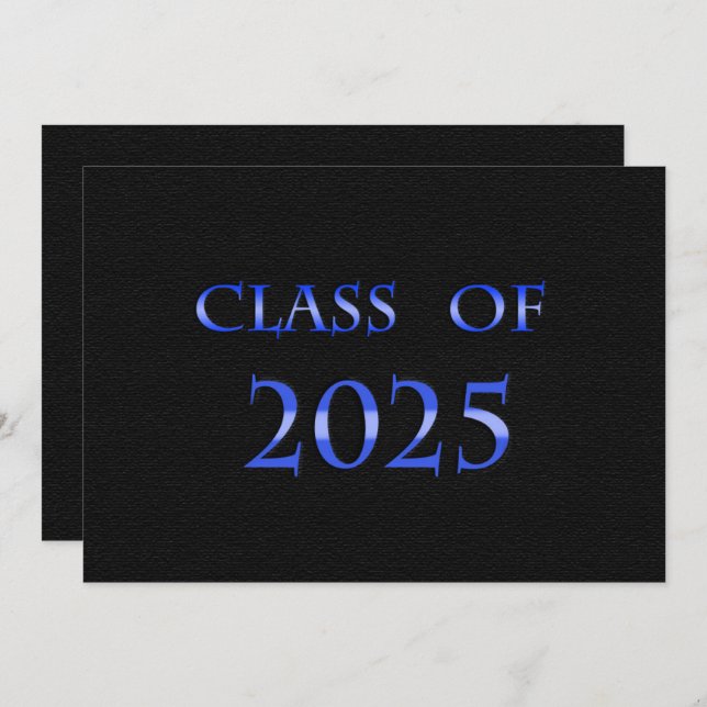 Convite Classe Azul e Preta de Festa de formatura 2025 (Frente/Verso)