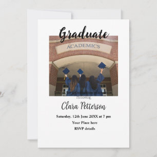 Convite classe branca negra clássica adiciona graduação de