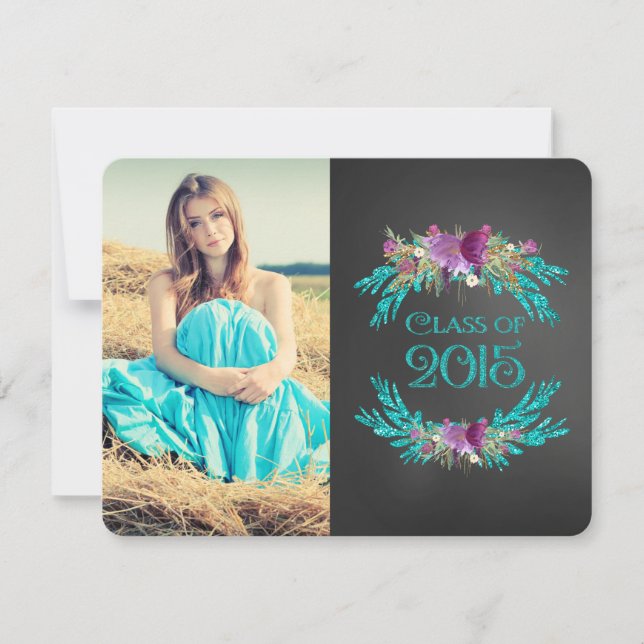 Convite Classe Chalkboard de Graduação 2015 (Frente)