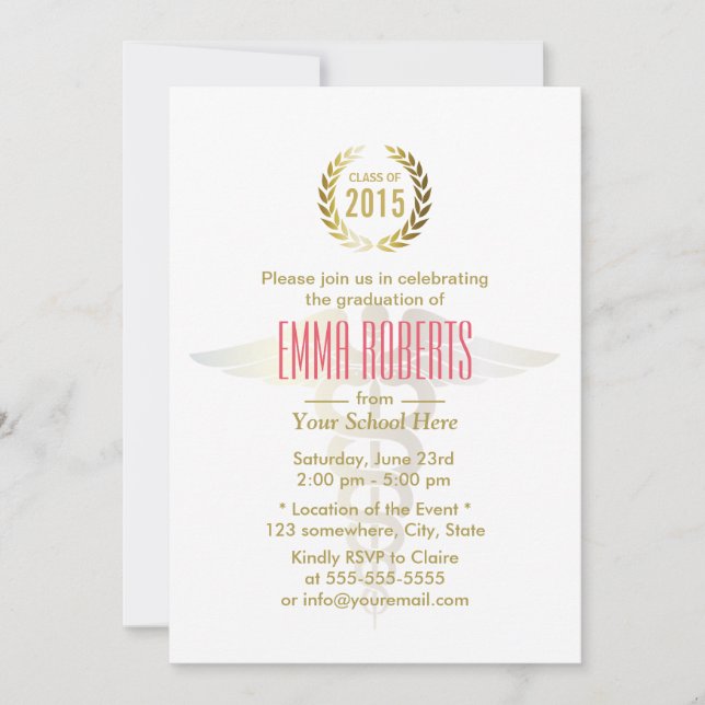 Convite Classe da Faculdade de Medicina e Enfermagem de Gr (Frente)