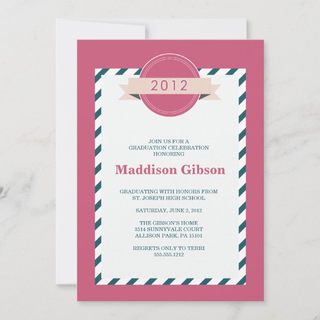 Convite Classe de 2012 - Celebração de Graduação (Frente)