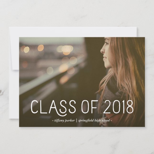 Convite Classe de 2018| Modern Typography Photo Formando P (Frente)