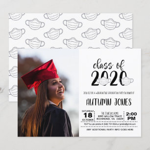Convite Classe de 2020 Facemask with Photo