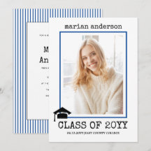 Classe de 2023: fotografia de graduação azul da má