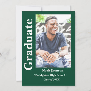 Convite Classe de 2023 Modern Boy emerald Green Graduação