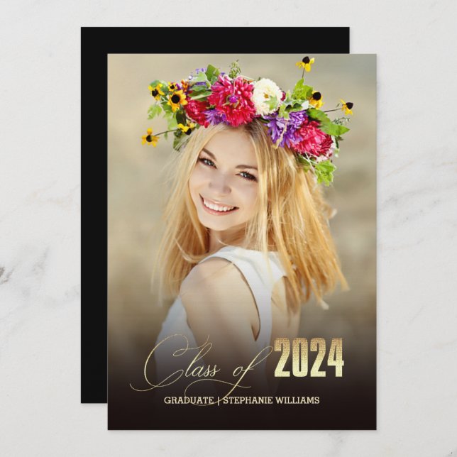 Convite Classe de 2024 | Festa de formatura de fotos (Frente/Verso)