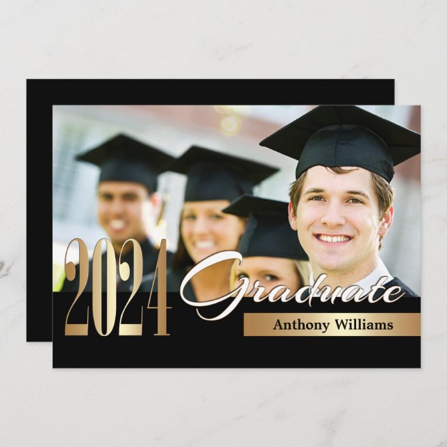 Convite Classe de 2024 | Festa de formatura de fotos (Frente/Verso)