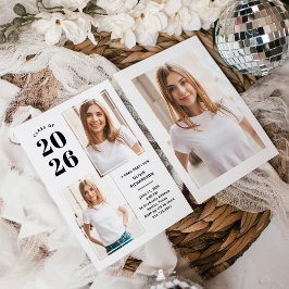 Convite Classe de 2025 | Festa de Formando Preto e Branco