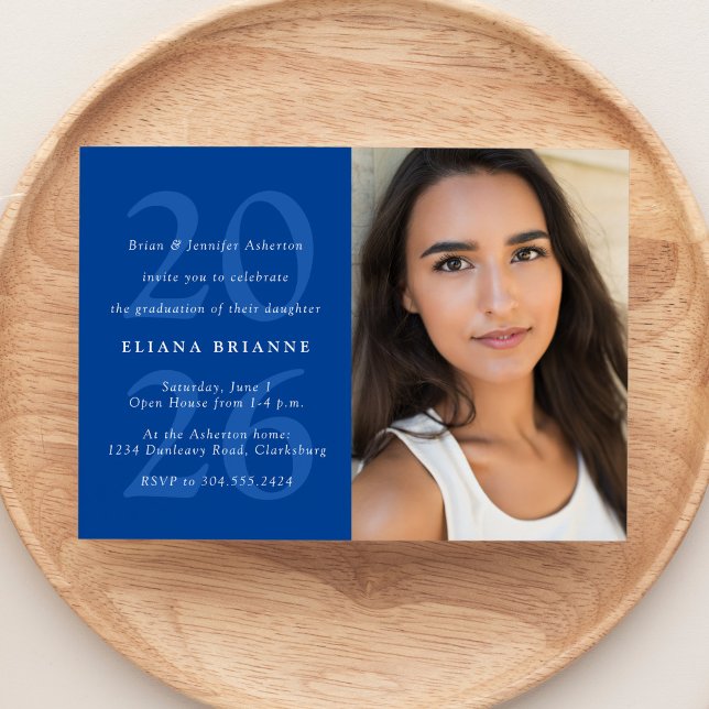 Convite Classe de 2025 - festa de formatura azul clássica (Criador carregado)