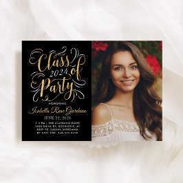 Convite Classe de 2025 Foto Dourada de Festa de formatura 