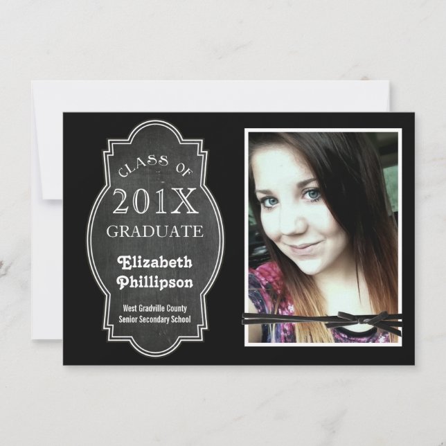 Convite Classe de Chalkboard Placa 2013 com foto (Frente)