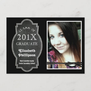 Convite Classe de Chalkboard Placa 2013 com foto