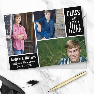 Convite Classe de Colagem de Fotos de Graduação Moderna 