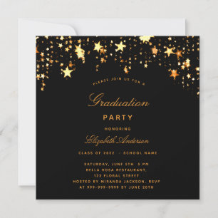 Convite Classe de estrelas festas de formatura de ouro pre