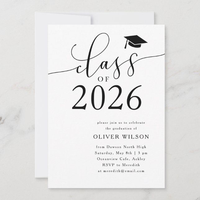 Convite Classe de Festa de formatura branca 2025 (Frente)