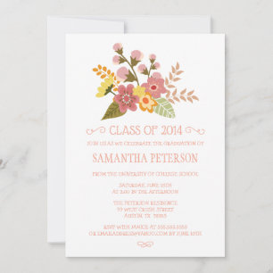 Convite Classe de festa de formatura de buquê floral 2014