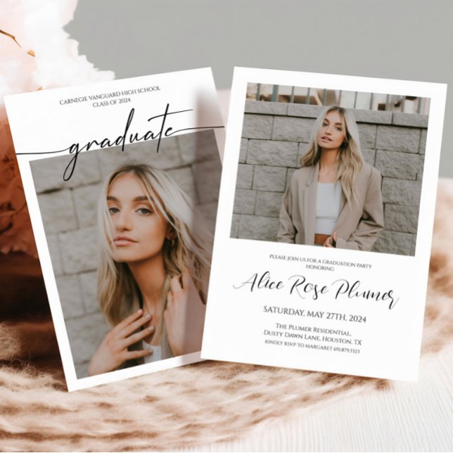 Convite Classe de Festa de formatura de fotos clássicas 20 (Criador carregado)