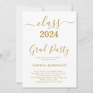 Convite Classe de Festa de formatura de Script Dourado 202