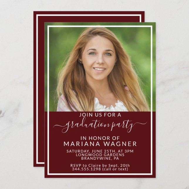 Convite Classe de Festa de formatura Fotográfica 2024 (Frente/Verso)