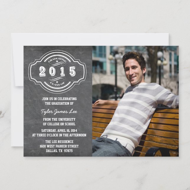 Convite Classe de festa de formatura fotográfica do quadro (Frente)