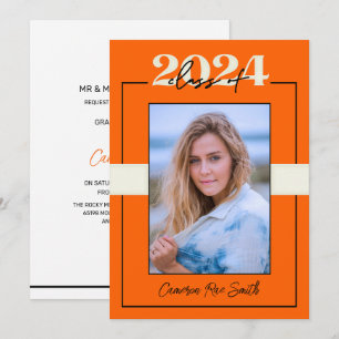 Convite Classe de Festa de formatura Laranja e Preta 2024