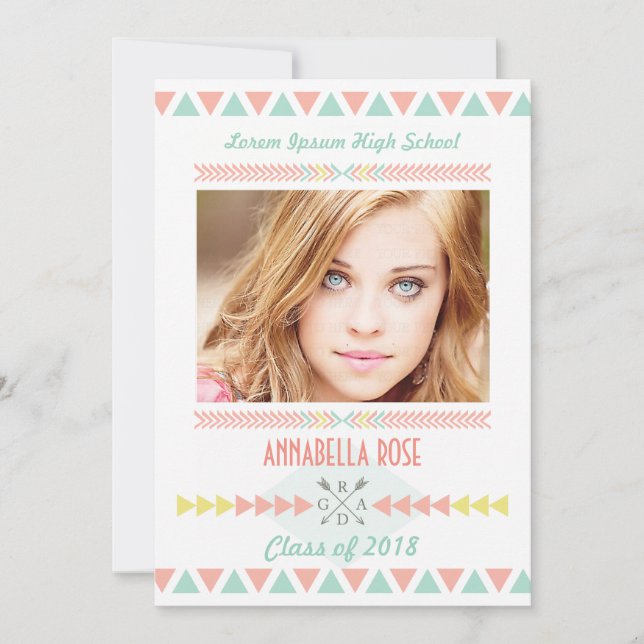 Convite Classe de festa de formatura tribal asteca da foto (Frente)