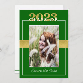 Convite Classe de Festa de formatura Verde e Dourada de 20